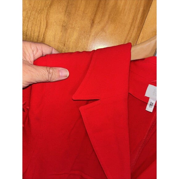 Escada Two Piece Skirt Suit Set Short Sleeve Blazer Women 40 42 M Red Wool Zip - Picture 6 of 16
